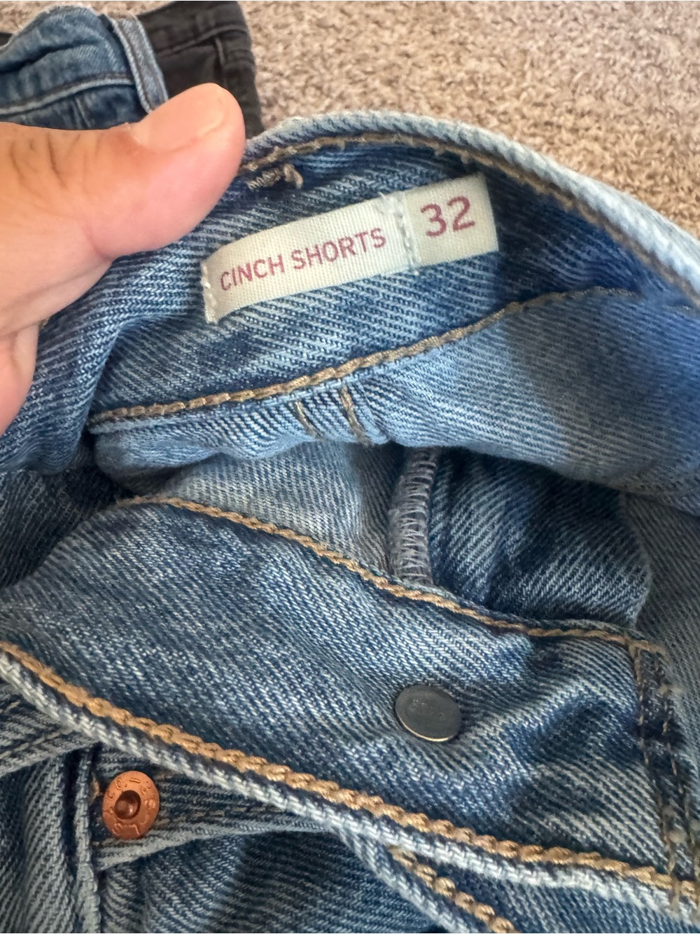 Levi's High Waist Women's CINCH Denim Shorts - Light Blue to Dark Blue Washes - Picture 4 of 10